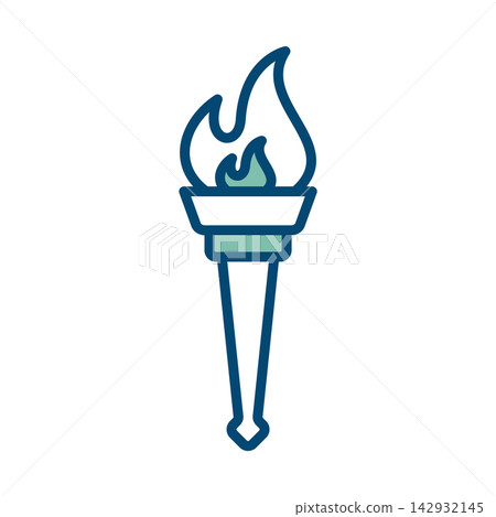 torch icon vector design template in white background torch icon vector design template in white background 142932145