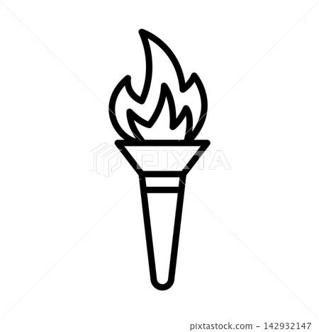 torch icon vector design template in white background torch icon vector design template in white background 142932147
