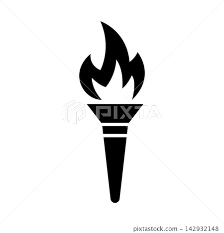 torch icon vector design template in white background torch icon vector design template in white background 142932148
