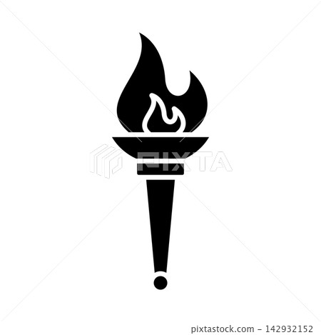 torch icon vector design template in white background torch icon vector design template in white background 142932152
