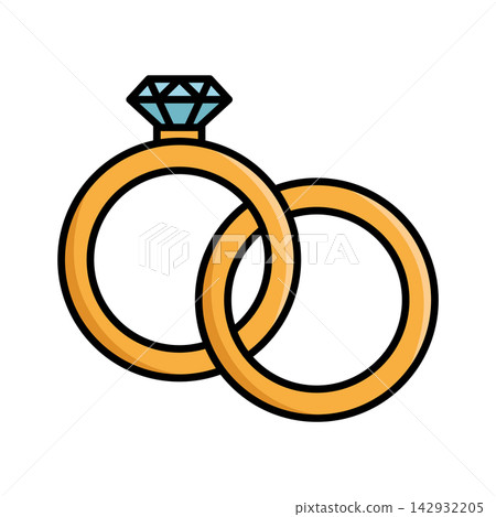 wedding ring icon vector design template in white background wedding ring icon vector design template in white background 142932205