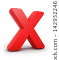 3d red cross mark 142932246