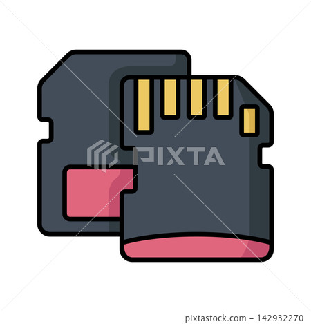 memory card icon vector design template in white background memory card icon vector design template in white background 142932270