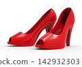 3d woman footwear, red color 142932303