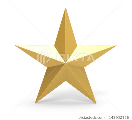 The golden star on white background. 142932336