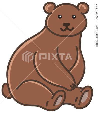 Cute Brown Bear Sitting Vector Cartoon Illustration Cute Brown Bear Sitting Vector Cartoon Illustration 142932677