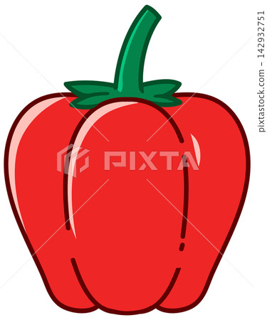 Red Bell Pepper Vector Illustration on White Background 142932751