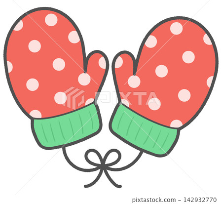 Cute Polka Dot Winter Mittens Cute Polka Dot Winter Mittens 142932770