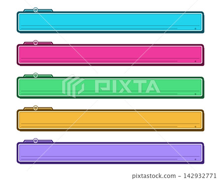 Simple, versatile title frame with folder tabs, Lowsard, 5-color set. 142932771