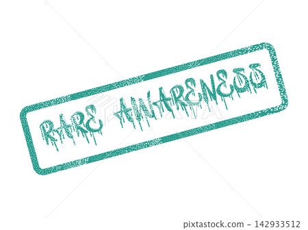 A distinct green grunge style stamp impression highlighting the important message of Rare Awareness A distinct green grunge style stamp impression highlighting the important message of Rare Awareness 142933512