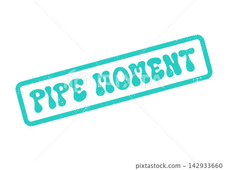 A distinctive teal textured stamp featuring the words Pipe Moment for commercial branding A distinctive teal textured stamp featuring the words Pipe Moment for commercial branding 142933660