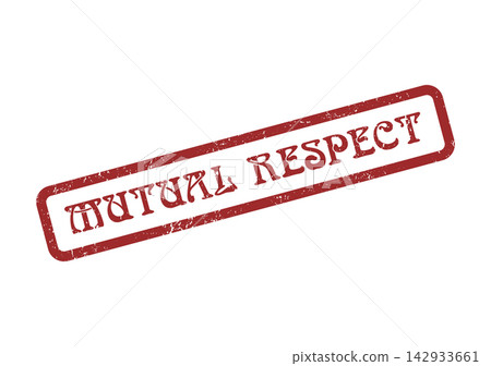 A distinctive textured red stamp delivers a powerful message about the core value of mutual respect A distinctive textured red stamp delivers a powerful message about the core value of mutual respect 142933661