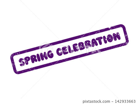 A distinctive violet distressed rubber stamp marking spring celebration events and seasonal festivities A distinctive violet distressed rubber stamp marking spring celebration events and seasonal festivities 142933663