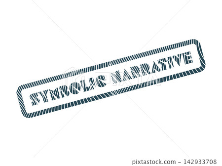 A distressed dark blue rubber stamp clearly displays the phrase Symbolic Narrative with a retro feel A distressed dark blue rubber stamp clearly displays the phrase Symbolic Narrative with a retro feel 142933708