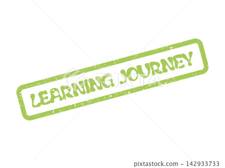 A distressed green rubber stamp signifies the entire educational path and personal learning journey A distressed green rubber stamp signifies the entire educational path and personal learning journey 142933733