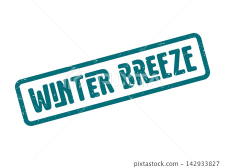A distressed teal green rectangular WINTER BREEZE stamp for seasonal weather and refreshing natural elements A distressed teal green rectangular WINTER BREEZE stamp for seasonal weather and refreshing natural elements 142933827