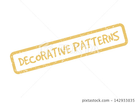A distressed vintage stamp displaying the words Decorative Patterns represents artistic motifs and repeatable designs A distressed vintage stamp displaying the words Decorative Patterns represents artistic motifs and repeatable designs 142933835