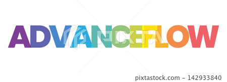 A dynamic colorful ADVANCEFLOW text logo representing progress, innovation, and continuous development with vibrant hues A dynamic colorful ADVANCEFLOW text logo representing progress, innovation, and continuous development with vibrant hues 142933840