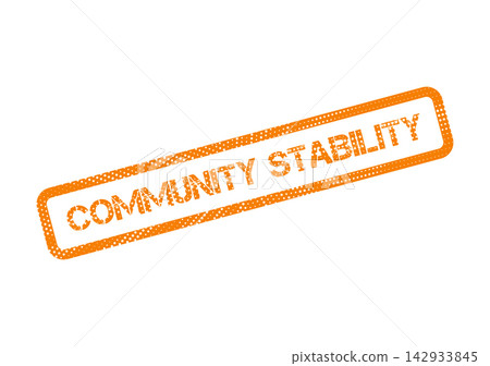 A dynamic orange distressed stamp graphic conveying the concept of community stability and collective resilience A dynamic orange distressed stamp graphic conveying the concept of community stability and collective resilience 142933845