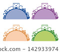 Frame materials for IT, Web, and media: Pop-style headline frames featuring computers and cameras. 142933974