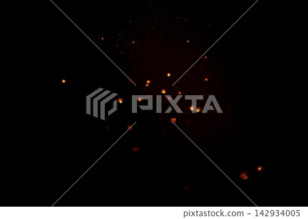 Golden abstract bokeh on black background. Golden abstract bokeh on black background. 142934005