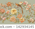 chinoiserie pattern with birds 142934145