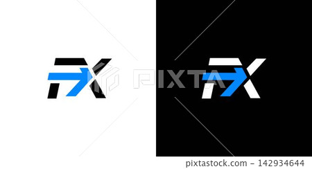 Strong and modern letter FX initials logo design Strong and modern letter FX initials logo design 142934644