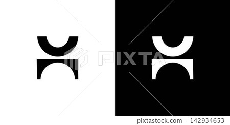 Modern and strong letter H initials logo design Modern and strong letter H initials logo design 142934653