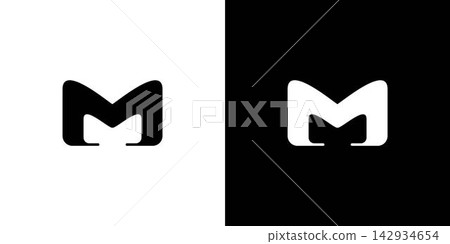 Modern and strong letter M initials logo design Modern and strong letter M initials logo design 142934654