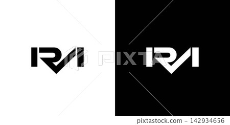 Modern and strong letter RM initials logo design Modern and strong letter RM initials logo design 142934656