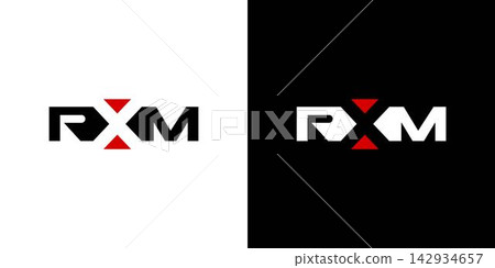 Modern and strong letter RXM initials logo design 142934657