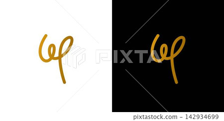 Luxury and unique letter WP initials logo design 142934699