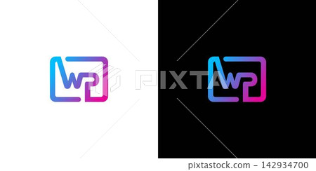 Modern and cool letter WP initials logo design 142934700