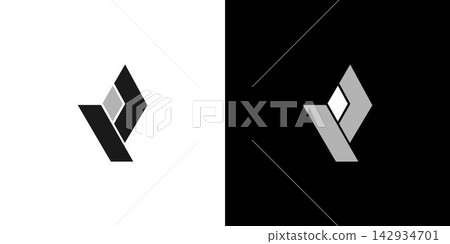 Modern and geometric letter P initials logo design Modern and geometric letter P initials logo design 142934701