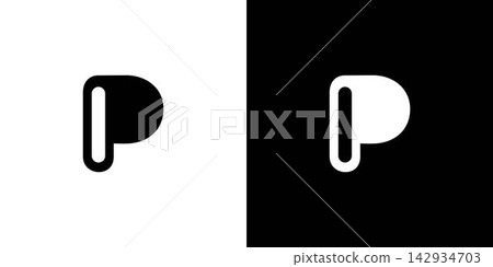 Modern and simple letter P initials logo design Modern and simple letter P initials logo design 142934703