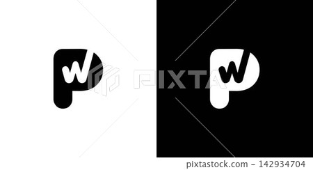 Modern and simple letter PW initials logo design Modern and simple letter PW initials logo design 142934704