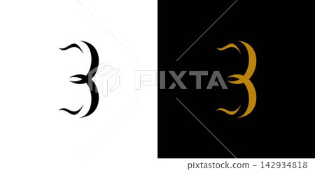 Modern and elegant number 3 logo design Modern and elegant number 3 logo design 142934818
