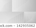 A modern, geometric abstract background created by concentric, square lines. 142935062