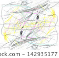 Vibrant and Colorful Hand Drawn Scribble Art Featuring Chaotic Lines and Intricate Patterns 142935177