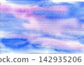 Abstract Watercolor Painting with Soft Blue and Pink Gradient Texture for Artistic Background Design 142935206