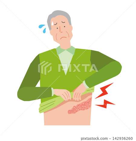 患有帶狀皰疹的老人 患有帶狀皰疹的老人 142936260