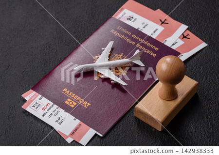 French passport for travel, immigration, education, and business. French passport French passport for travel, immigration, education, and business. French passport 142938333