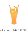 Illustration of orange juice in a glass 142938700