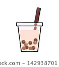 A simple illustration of a tapioca drink. 142938701