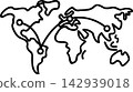 World map with global logistics shipping routes 142939018