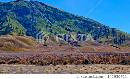Beautiful morning view of Mount Bromo and Mount Semeru in East Java, Indonesia. Beautiful morning view of Mount Bromo and Mount Semeru in East Java, Indonesia. 142939711