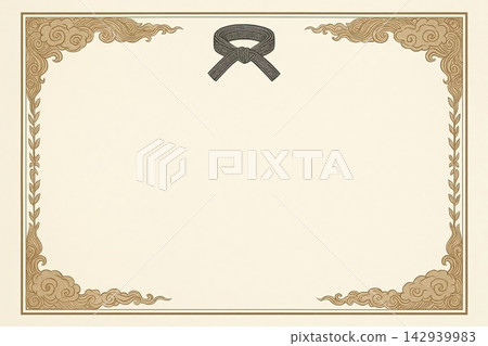 Poster, certificate, diplom karate . Old vintage paper texture background art design Poster, certificate, diplom karate . Old vintage paper texture background art design 142939983