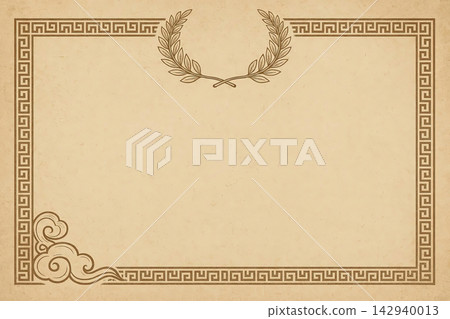 Poster, certificate, diplom karate . Old vintage paper texture background art design 142940013
