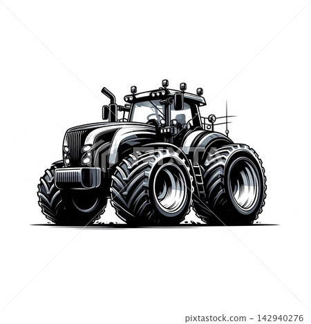 Heavy Power Wills Tracktor work. Cartoon Heavy Power Wills Tracktor work. Cartoon 142940276