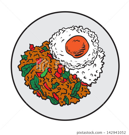 Pad Krapow Thai Food Pad Krapow Thai Food 142941052